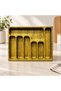 Wooden Patterned 7-Compartment Modular Cutlery Holder