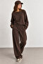 Wide Leg Trousers with Elastic Waist and Front Stitching Detail |   Mkw6811505-1 - 2