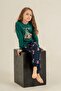 Girl Child 3-9 Years Old Mother-Daughter Teddy Bear Patterned Pajama Set Khaki