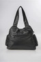 Women's Washed Leather Shoulder Bag Large Size Multi-Compartment Zippered Hand and Shoulder Bag Black 18163 - 6