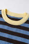 Blue Brown Yellow Crew Neck Knit Sweater - 4