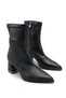Black Pointed Toe Thick Heeled Flexible Women's Boots - Casual and Stylish Design Boots