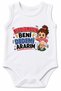 Dedemi̇ Ararim Written 100% Cotton Printed Baby Bodysuit Short Sleeve