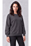 Women's Smoked Crew Neck Soft Puff Fabric Casual Comfortable Sweatshirt - 5