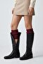 2 Pairs of Women's Short Ribbed Knit Accessory Leg Warmers - 2