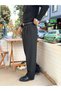 Giesto Pleated Striped Baggy Fabric Trousers Black - 3