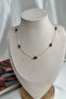 Colorful Drop Crystal Bead Detailed Gold Thin Chain Necklace (40cm) - 3