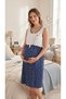 Rm 15224 Navy Blue Starry Strap Maternity Nightgown