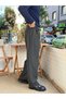 Giesto Pleated Striped Baggy Fabric Trousers Gray - 3