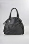 Women's Washed Leather Shoulder Bag Large Size Multi-Compartment Zippered Hand and Shoulder Bag Black 18125