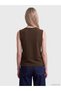Two Mt Shop Quality Lcw Vision Brown Knitwear Plain Women's Vest - 4