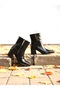(Park Moda) Women's Fleece Inside Zipper Boots Black - 8