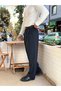 Giesto Pleated Striped Baggy Fabric Trousers Navy Blue - 3
