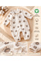 Gots Certified 100% Cotton Muslin Floral Patterned Natural Breathable Baby Girl Romper - 3