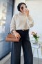 Premium Lyocell Denim Palazzo Trousers - Anthracite - 5