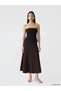 Alita City Farkıyla Lcw Everyday Brown Knitwear Plain Midi Women's Skirt - 2