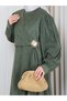 Women's Velvet Tunic Dress with Brooch Detail - 5