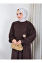 Women's Velvet Tunic Dress with Brooch Detail - 2