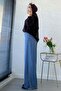Premium Lyocell Denim Palazzo Trousers - Blue - 8