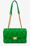Laila Women's Stitched Chain Strap Hand and Shoulder Bag-Green
