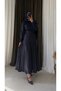 One-Shoulder Glittery Skirt Suit with Volan Detail - 5795 - Navy Blue - 2