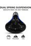 Ergonomic Wide Bicycle Seat – Shock Absorbing Bike Saddle with Dual Spring Suspension, Breathable Hollow Design & PU Leather, Comfortable Replacement for Road, Mountain & City Bikes - 4