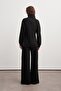 Women's Waist-Fitted Zippered Sweat Pants Set Black - 5