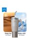 Temp Guard Vacuum Insulated Travel Mug – 180° Rotating Handle Tumbler, 24H Cold & 12H Hot, 1200ml -Beige - 4