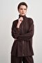 Women's Belted Sweat Pants Set Brown - 2