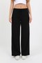 Women's Black Elastic Waist Wide Leg Pants with Pockets - H6176 - 2