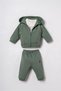 Baby Boy Embroidered Green Cardigan Tracksuit Set 6-36 Months Green
