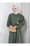 Women's Velvet Tunic Dress with Brooch Detail - 3