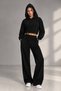 Women's Black Modal Oysho Fabric Hooded Comfortable Two-Piece Set - 2