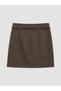 Alita City Short Women's Skirt with Difference in Color Xside Brown Polyviscon Patterned - 2
