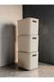 Colors Cream 28 Lt 3 Pieces Closet Organizer Toy Box Storage Box with Lid - 5