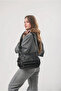 Washable Leather Crossbody Shoulder Bag Multi-Compartment Soft Textured Stylish Daily Bag Black 18165