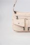Washable Leather Cross Shoulder Bag Multi-Compartment Soft Textured Stylish Daily Bag Beige 18170 - 4