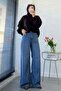 Premium Lyocell Denim Palazzo Trousers - Blue - 2