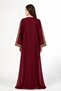 Moroccan Embroidered Satin Kaftan Dress with a Waist Belt - قفطان ساتان نسائي - 3