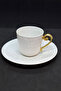 Embossed Floral Patterned Porcelain Coffee Cup 110 ml
