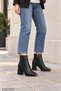 Westra Metal Toe Detailed Zippered Pointed Toe Thick Heeled Women's Boots - 5