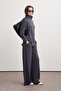 Women's Waist-Fitted Zippered Sweat Pants Set Smoked - 4