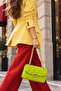 Laila Women's Stitched Chain Strap Hand and Shoulder Bag-Pistachio Green - 3
