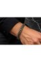 Adjustable Men's Bracelet with Shiny Anthracite Hematite Stone and Gold Color Beads - 2