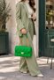 Laila Women's Stitched Chain Strap Hand and Shoulder Bag-Green - 3