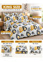Bedsheet Set, Abstract Leaf Pattern, 100% Cotton, 125 GSM - 2