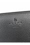 Genuine Leather Multi-Compartment Zippered Unisex Wallet with Wrist Strap Black - 2
