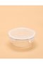 White Plain Round Glass Storage Box With Lid - 3