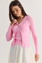 Women's Pink 2-Piece Accessory Detailed Ribbed Knitwear Blouse and Undershirt Cashmere Textured Set Tt261011 60286613 - 3