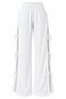 White Side Slit Trousers with Tie Detail - 2Y3528
